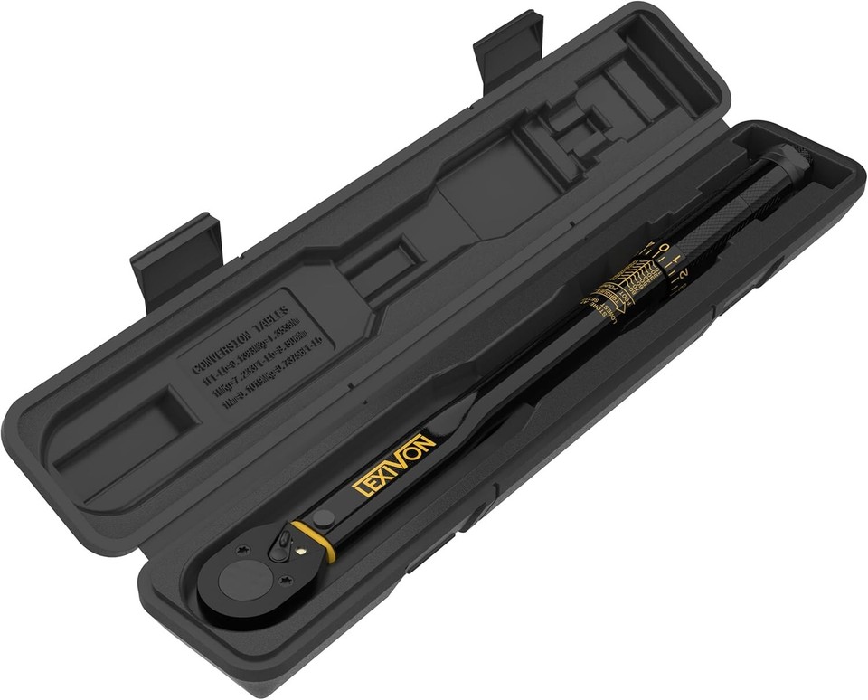 LEXIVON 3/8-Inch Drive Click Torque Wrench 10-80 Ft-Lb LX-182