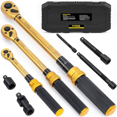 8Pcs Torque Wrench Set 1/4 3/8 1/2-inch Drive Click 10-230in.lb