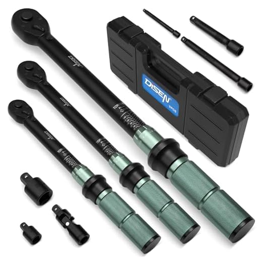 DISEN 9PCS Click Torque Wrench Set 1/4 3/8 1/2 Drive