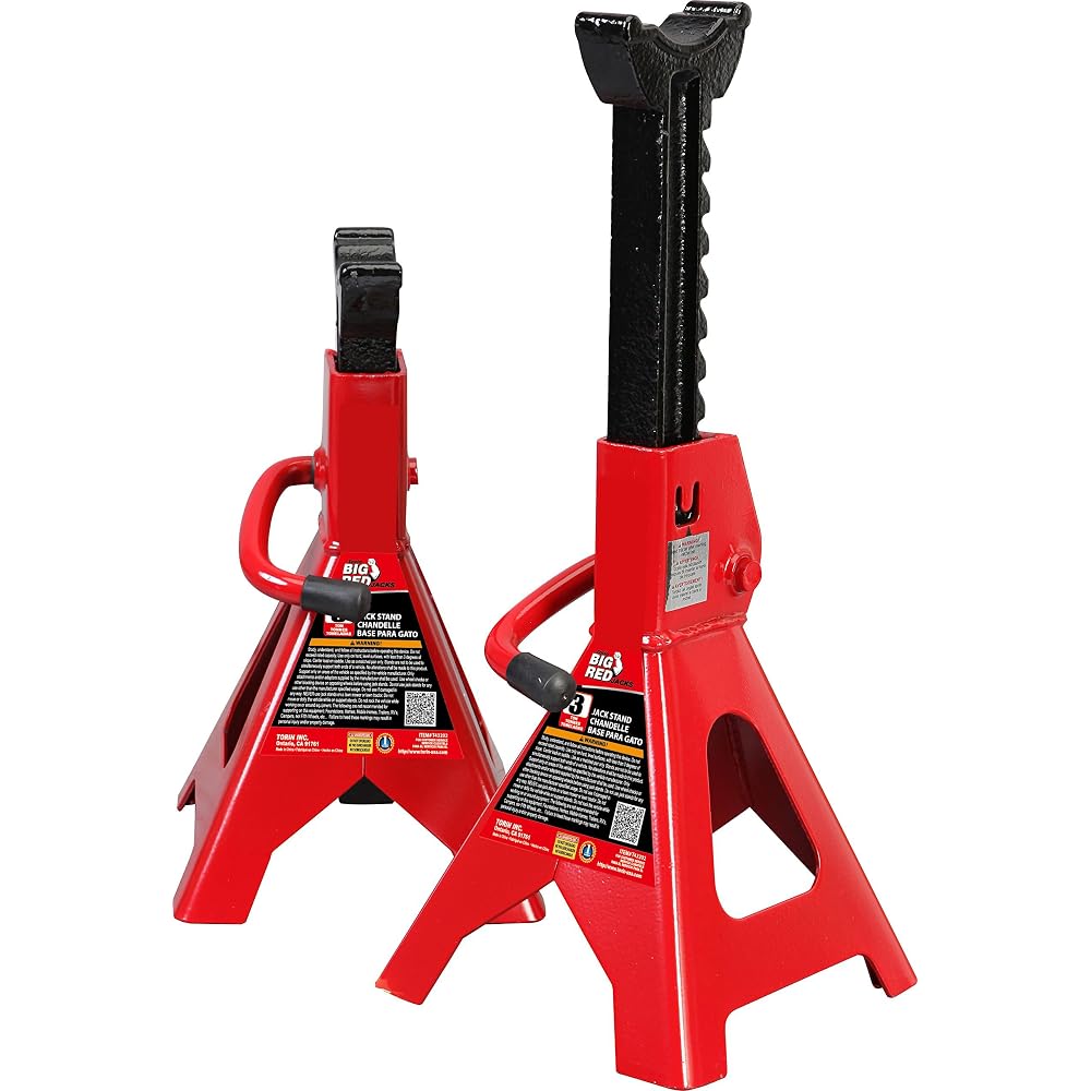 BIG RED T43202 Torin Heavy Duty Steel Jack Stands 3 Ton 1 Pair