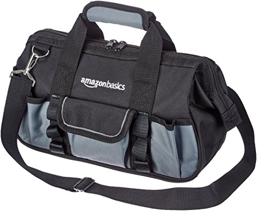 Amazon Basics Tool Bag 12 Inch Black & Gray