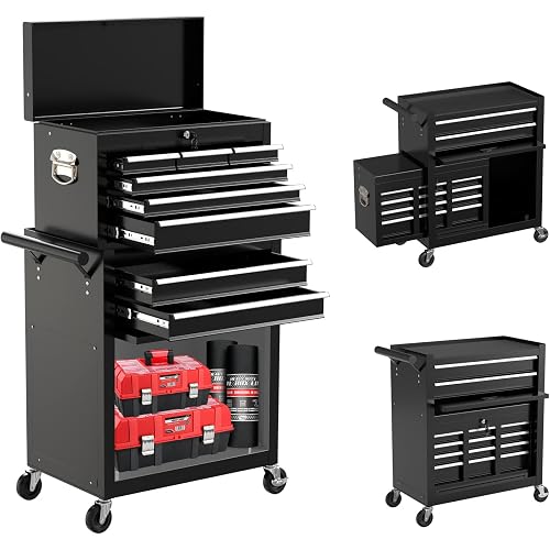 POXURIO 8-Drawer Rolling Tool Chest
