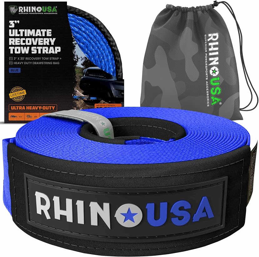 Rhino USA Recovery Tow Strap 3 inch x 30 ft 31,518lb