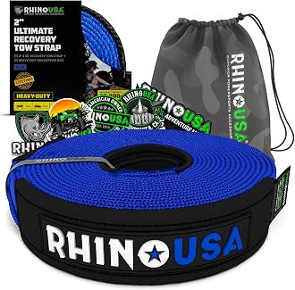 Rhino USA Recovery Tow Strap 2 inch x 20 ft 20,024lb