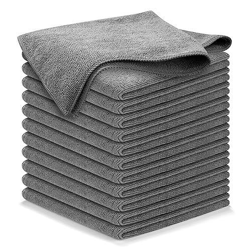 USANOOKS Microfiber Cleaning Cloth Grey, 12 Pack (12.5x12.5 in)