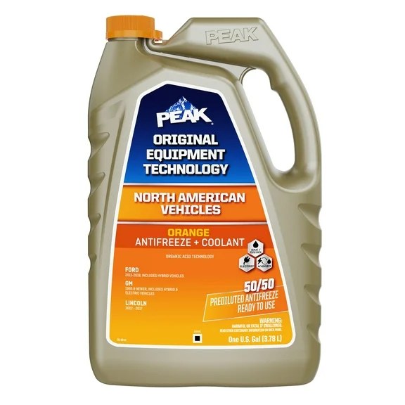 PEAK OET Extended Life Orange 50/50 Antifreeze/Coolant for North American Vehicles, 1 Gal