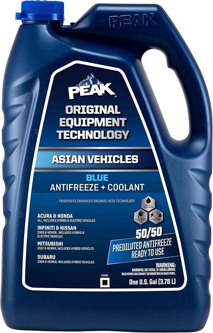 PEAK OET Extended Life Blue 50/50 Antifreeze/Coolant for Asian Vehicles, 1 Gal