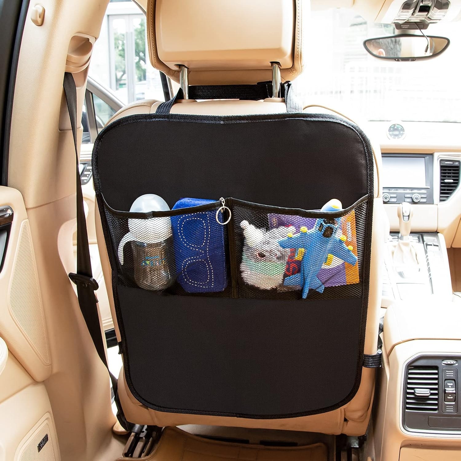 Kick Mats with Organizer, 2 Pack Backseat Protector Seat Covers