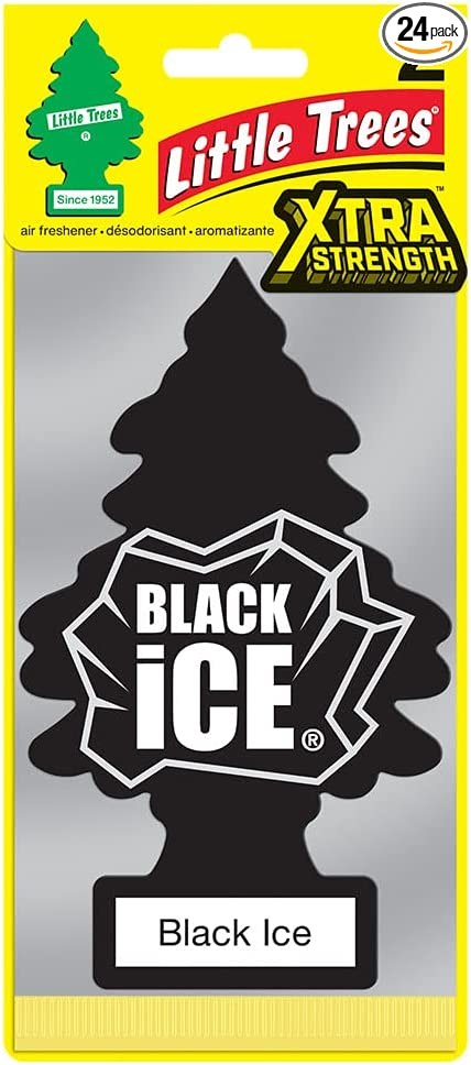 LITTLE TREES Black Ice Car Air Freshener, 24 Pack