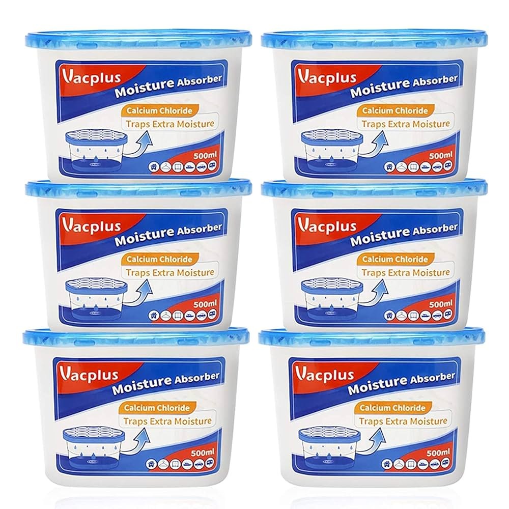 Vacplus Moisture Absorbers, 6 Pack, 10.5 oz Portable Humidity Absorber Boxes for Car