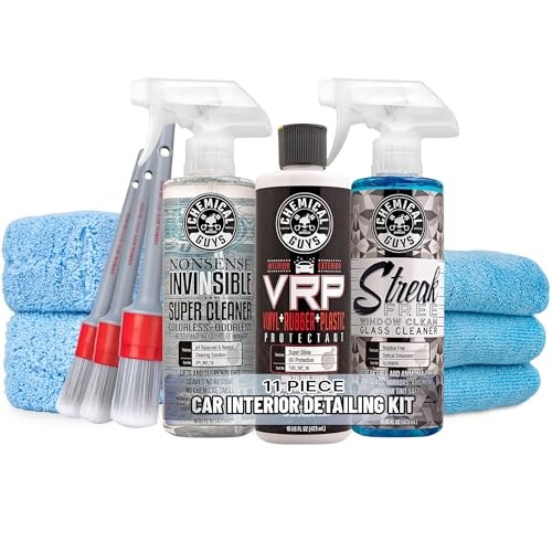 Chemical Guys Car Interior Detailing Kit, 11 Items (VRP, Nonsense, Glass Cleaner, Brushes, Towels)