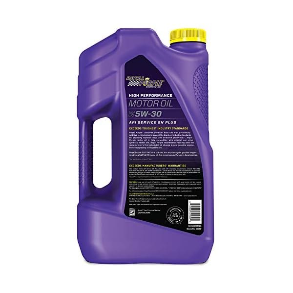Royal Purple 51530 API-Licensed SAE 5W-30 High Performance Synthetic Motor Oil, 5 qt