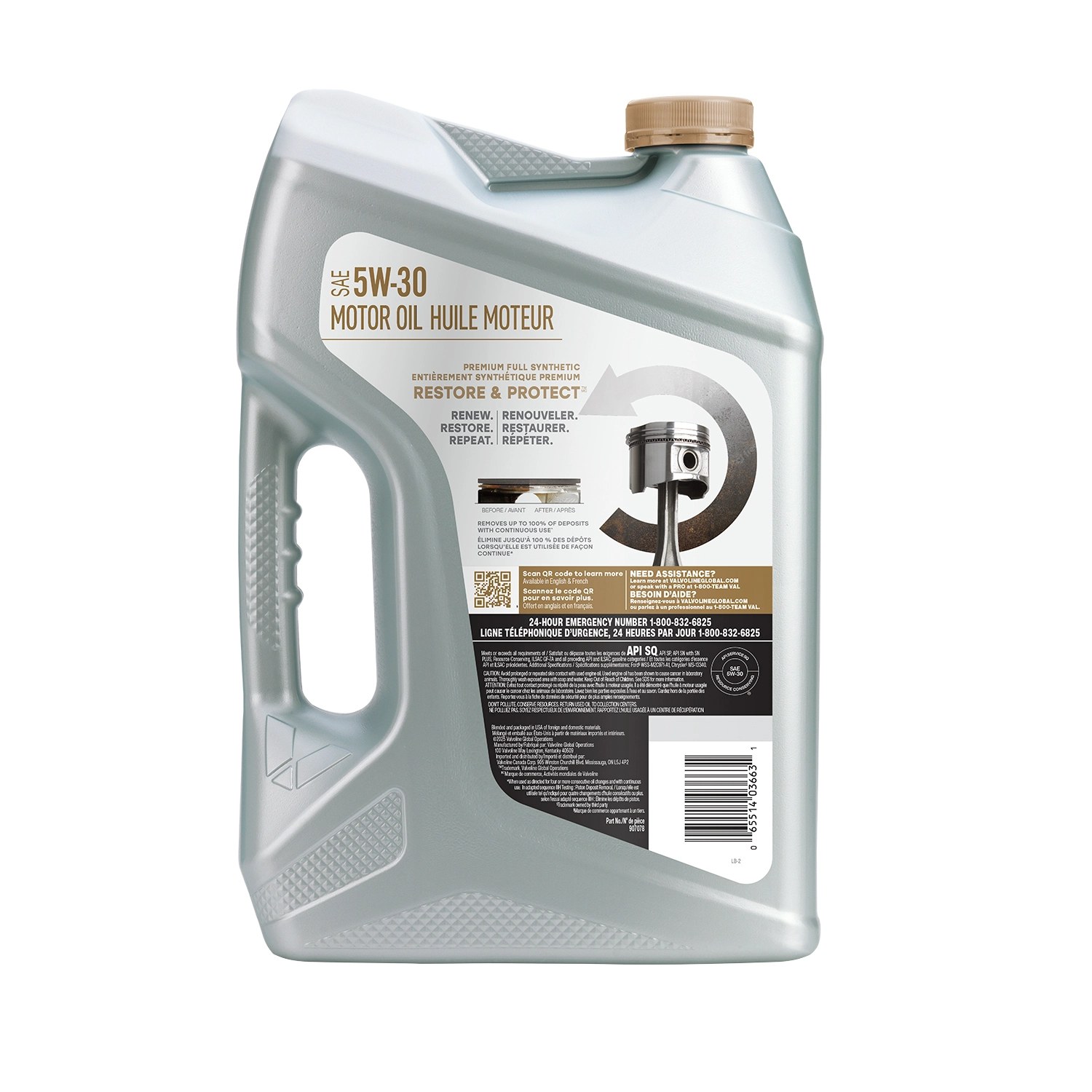 Valvoline Restore & Protect Full Synthetic 5W-30 Motor Oil, 5 Quart