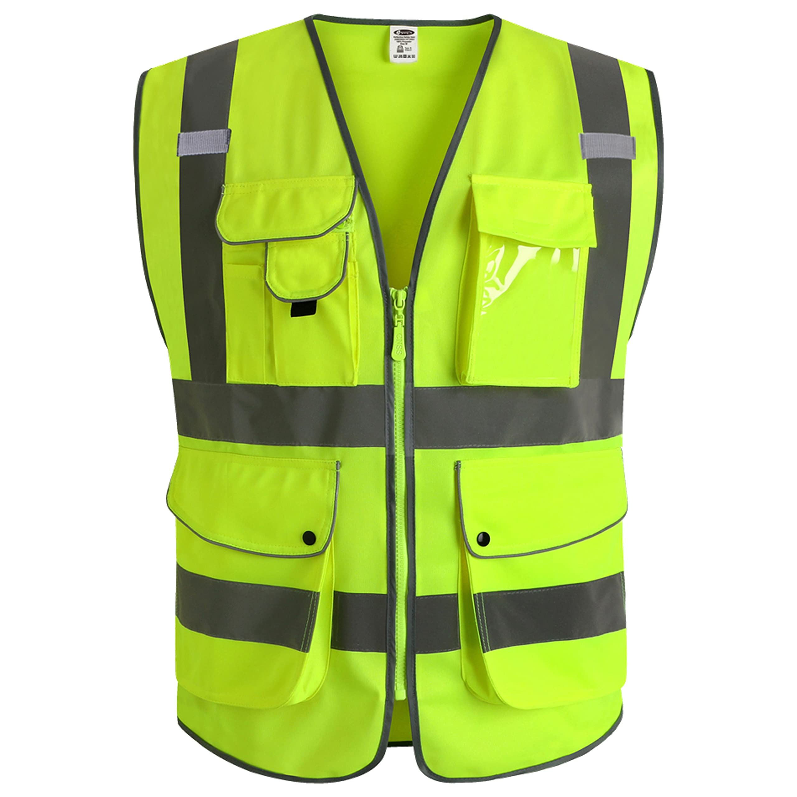 JKSafety 9-Pocket Class 2 Hi-Vis Safety Vest
