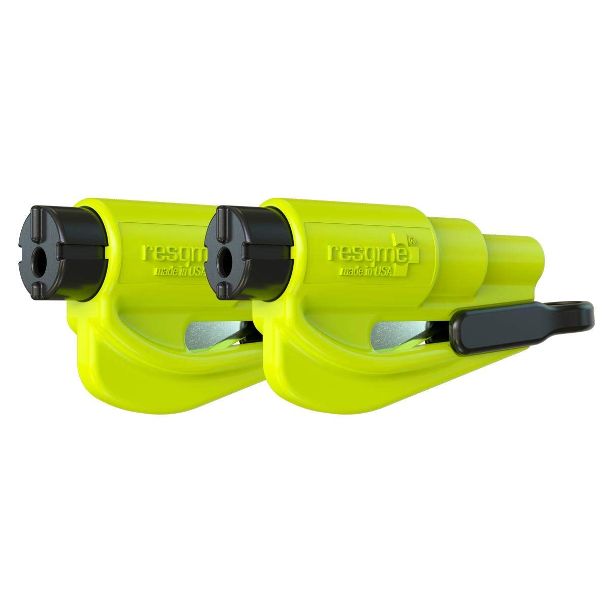 resqme Pack of 2, The Original Emergency Keychain Car Escape Tool, Safety Yellow