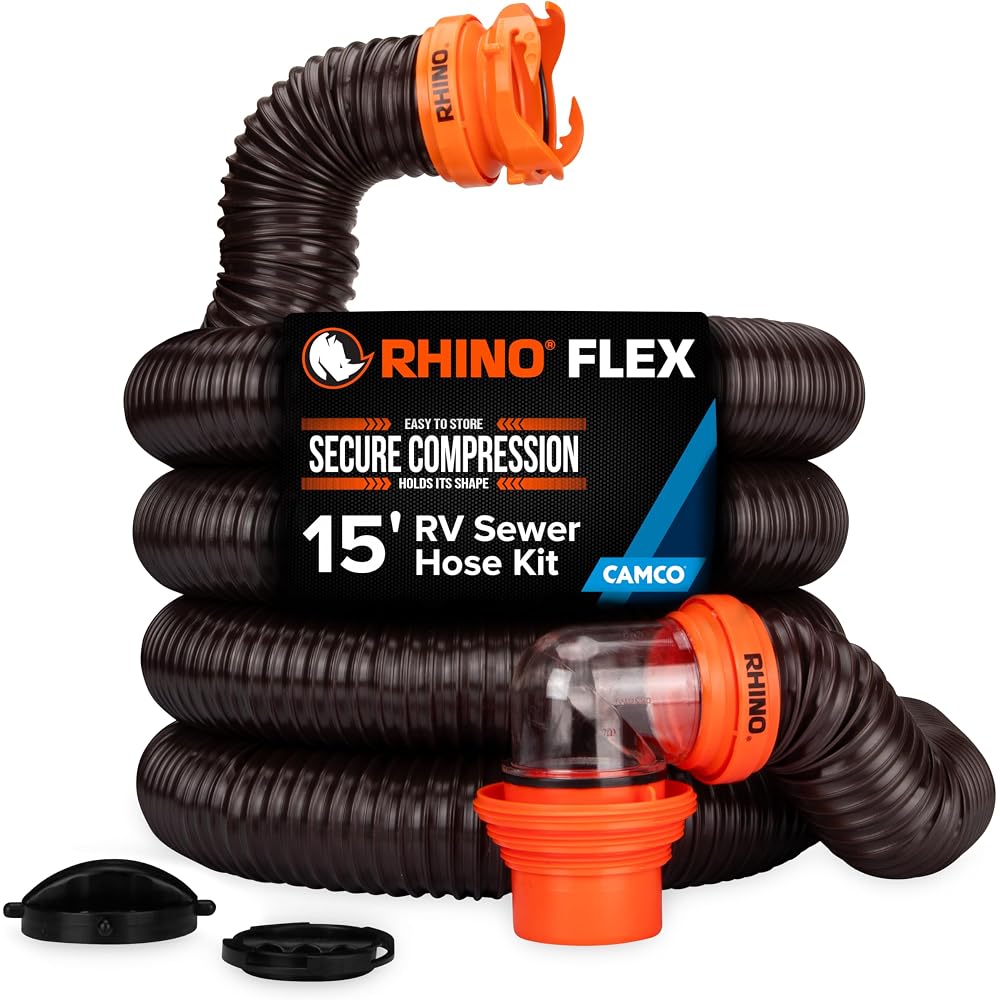Camco RhinoFLEX 15' RV Sewer Hose Kit (39770)