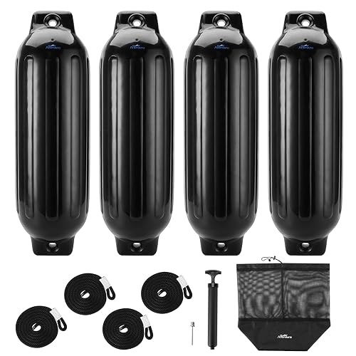 Affordura Boat Fender 4 Pack Boat Bumpers Fenders with 4 Ropes