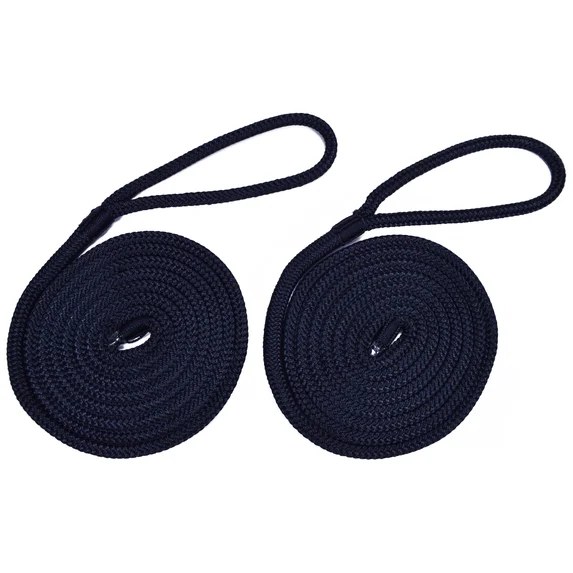 PropelTech 2 Pack 1/4'' x 6' Boat Fender Lines, Double Braided Nylon