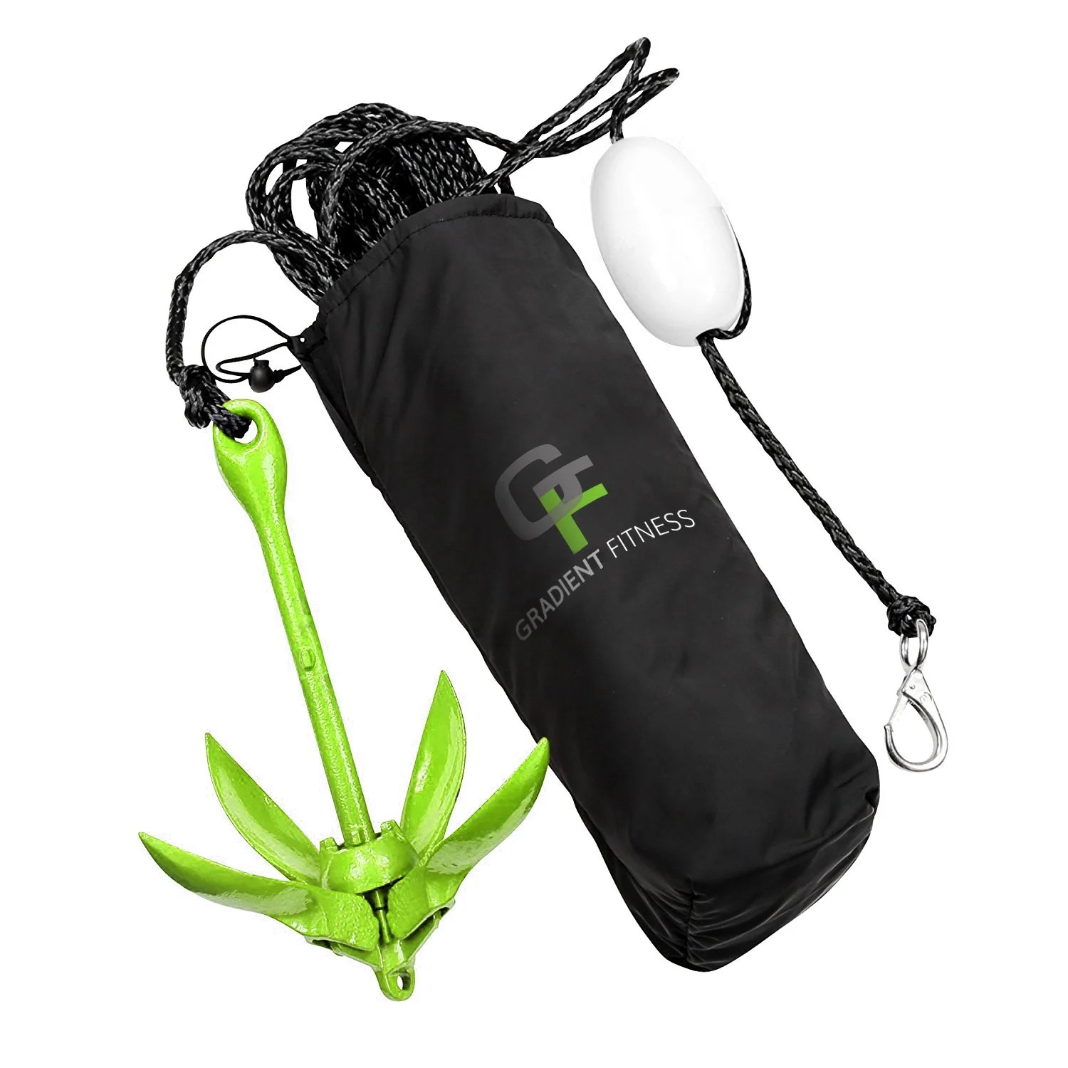 Gradient Fitness Kayak Anchor Kit, 3.5 lb Folding Grapnel Anchor with Rope, Buoy and Bag