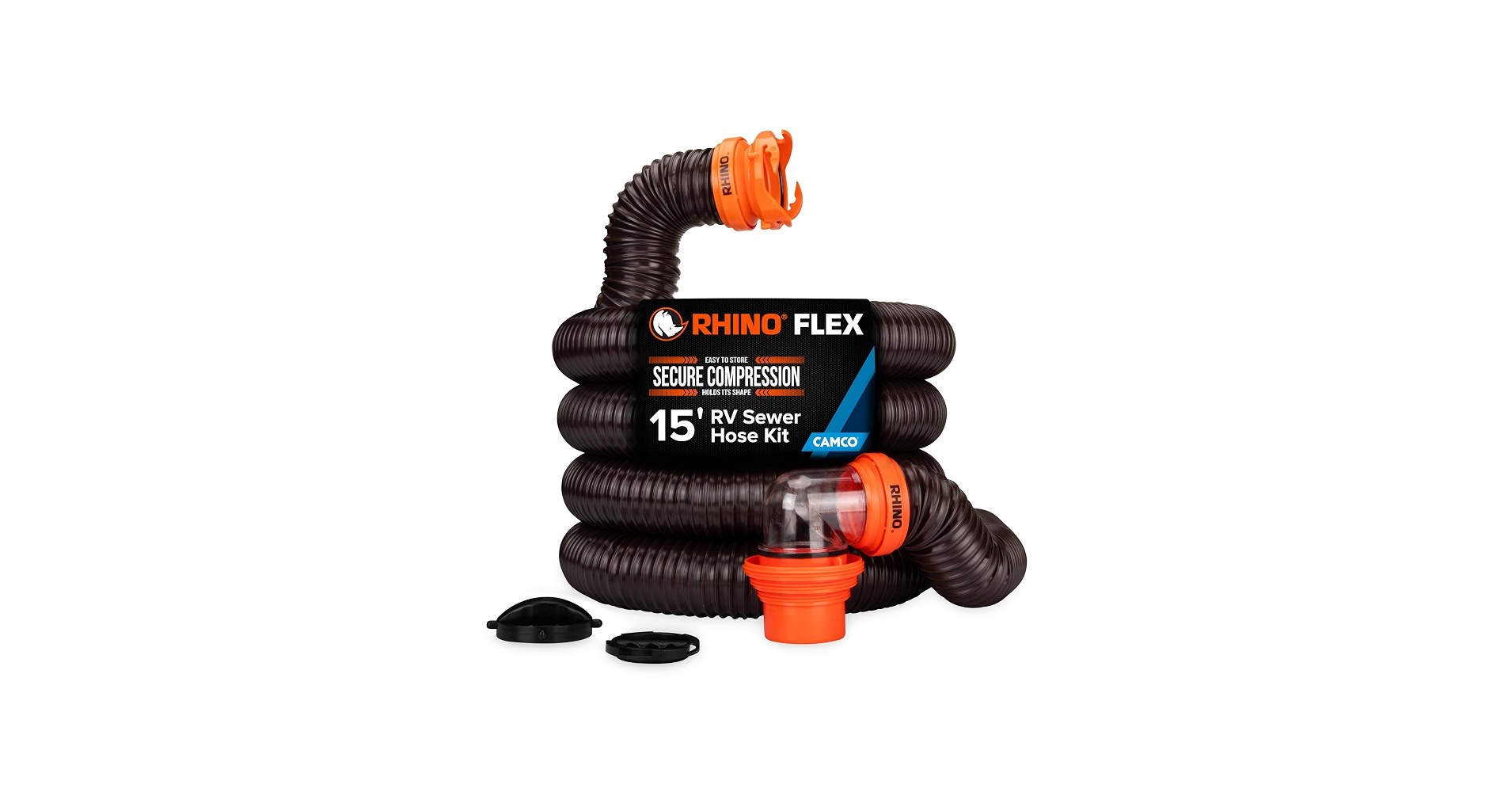 Camco RhinoFLEX 15-Ft RV Sewer Hose Kit