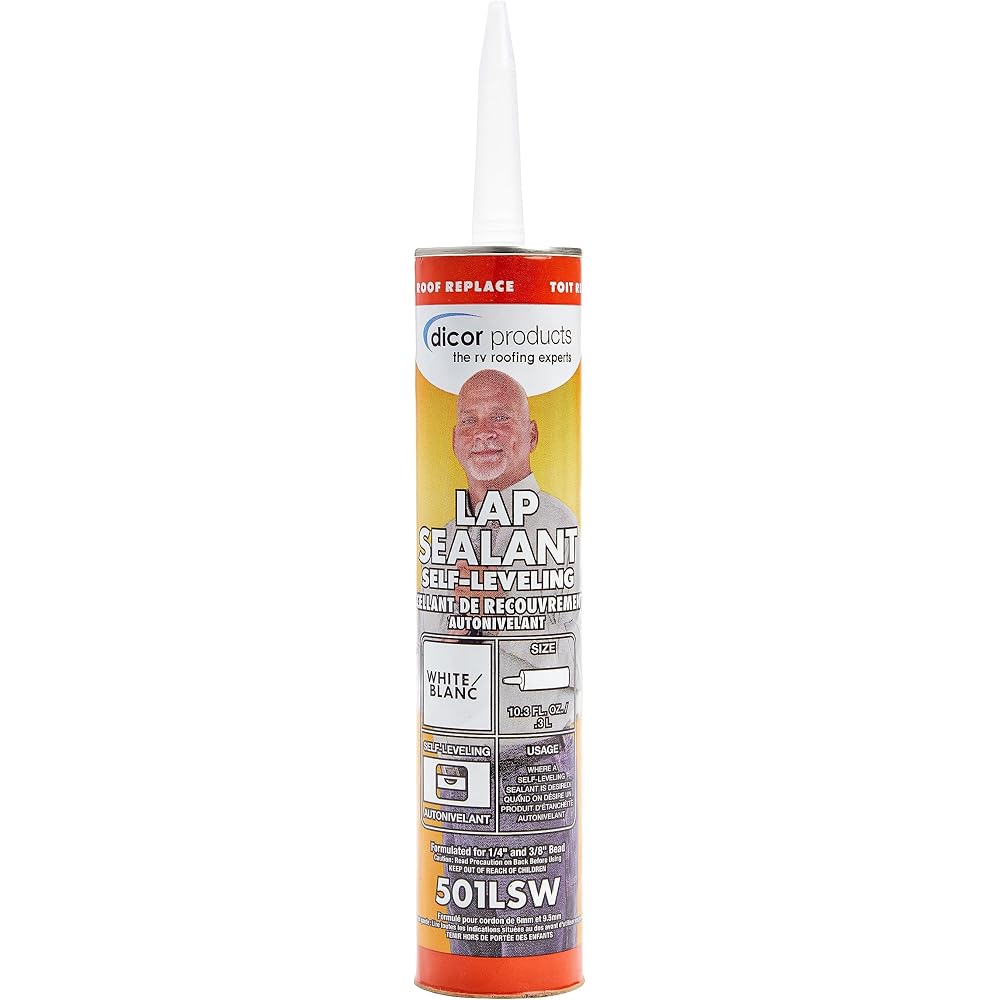 Dicor Self-Leveling Lap Sealant — White, 10.3 oz (501LSW-1)
