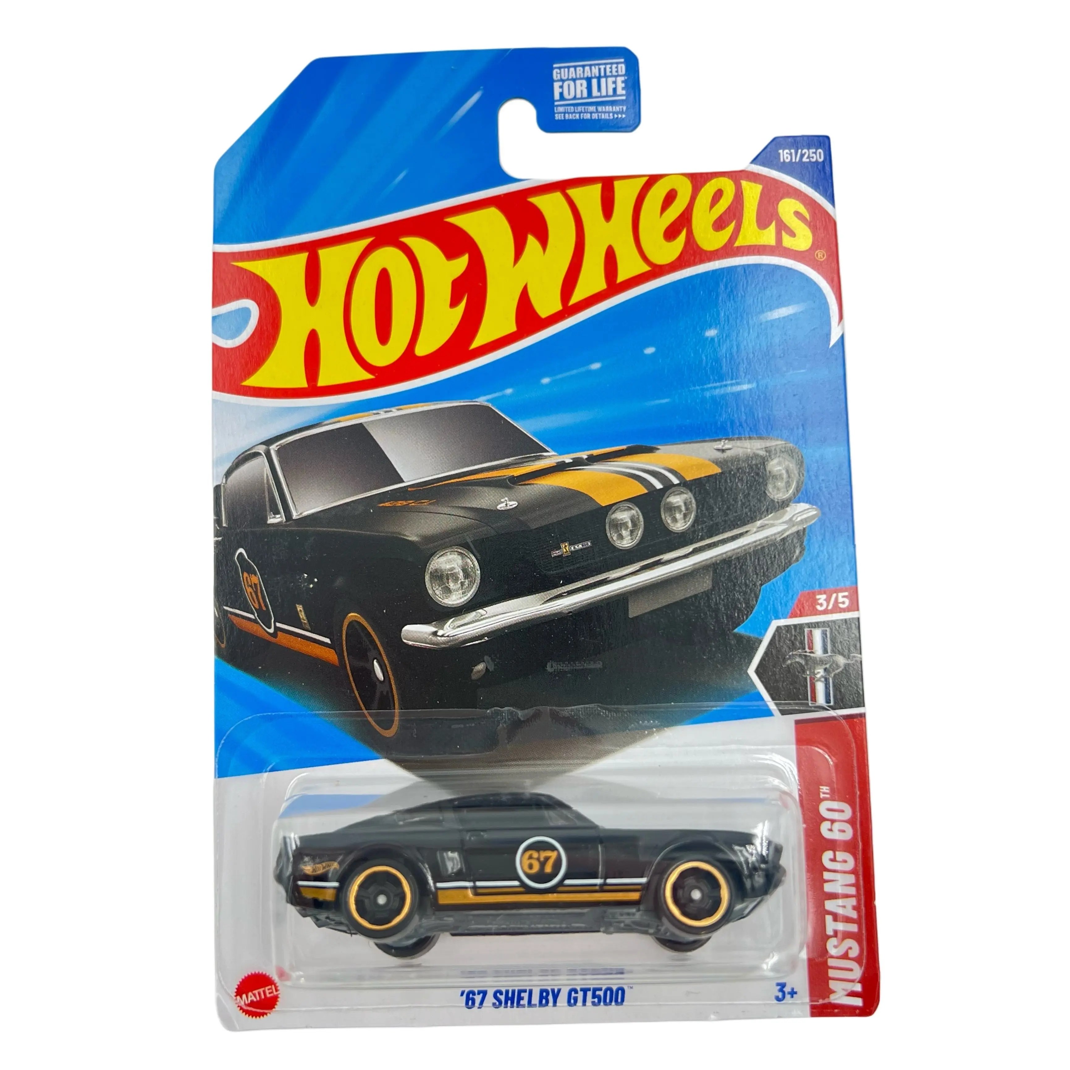 Hot Wheels '67 Shelby GT500 Mustang 1:64 Scale Diecast Toy Vehicle, Black & Gold