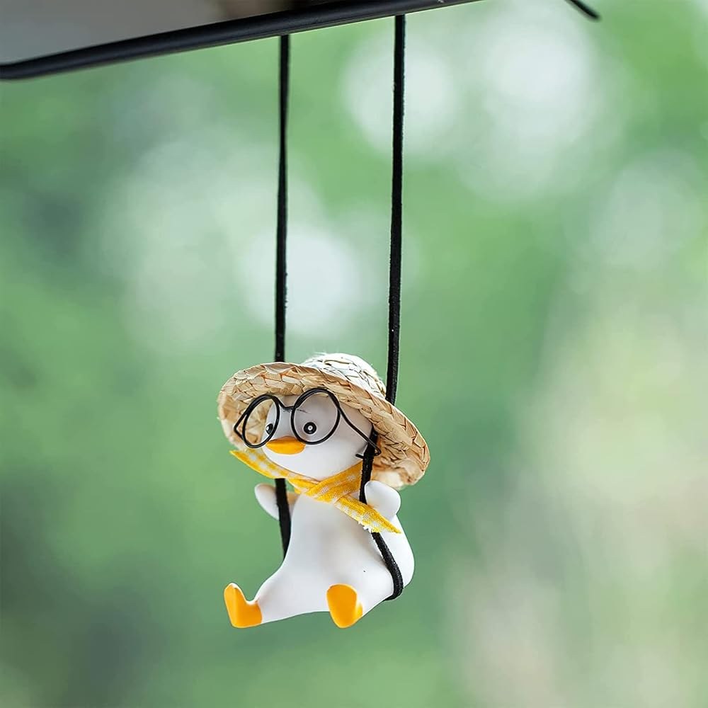 Funny Swinging Duck Car Mirror Hanging Ornament
