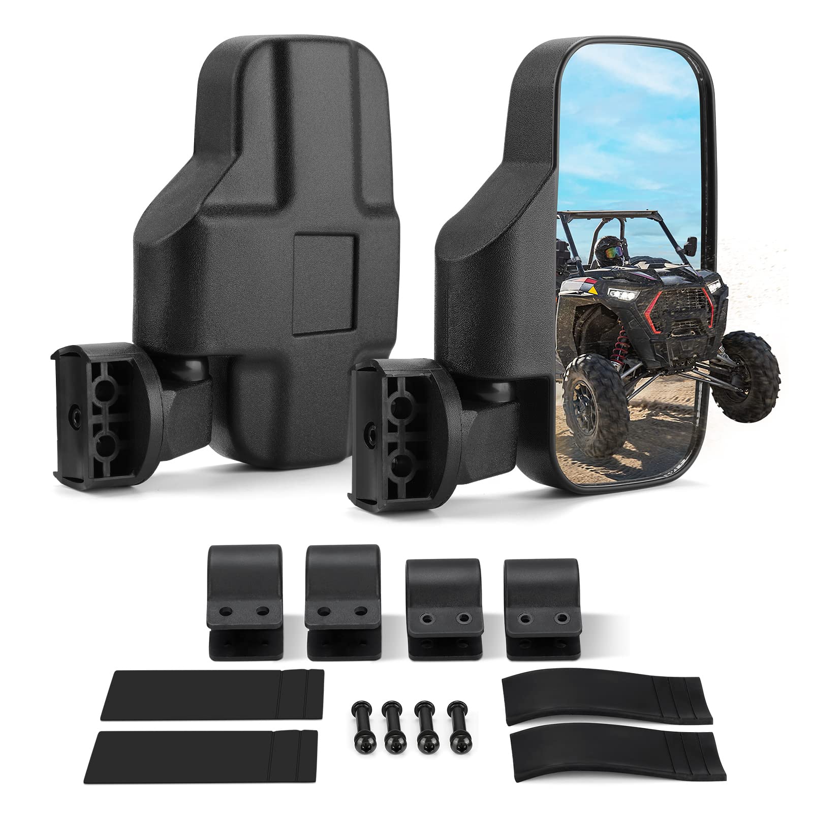 KEMIMOTO UTV Side Mirrors — Shatter-Proof Tempered Glass