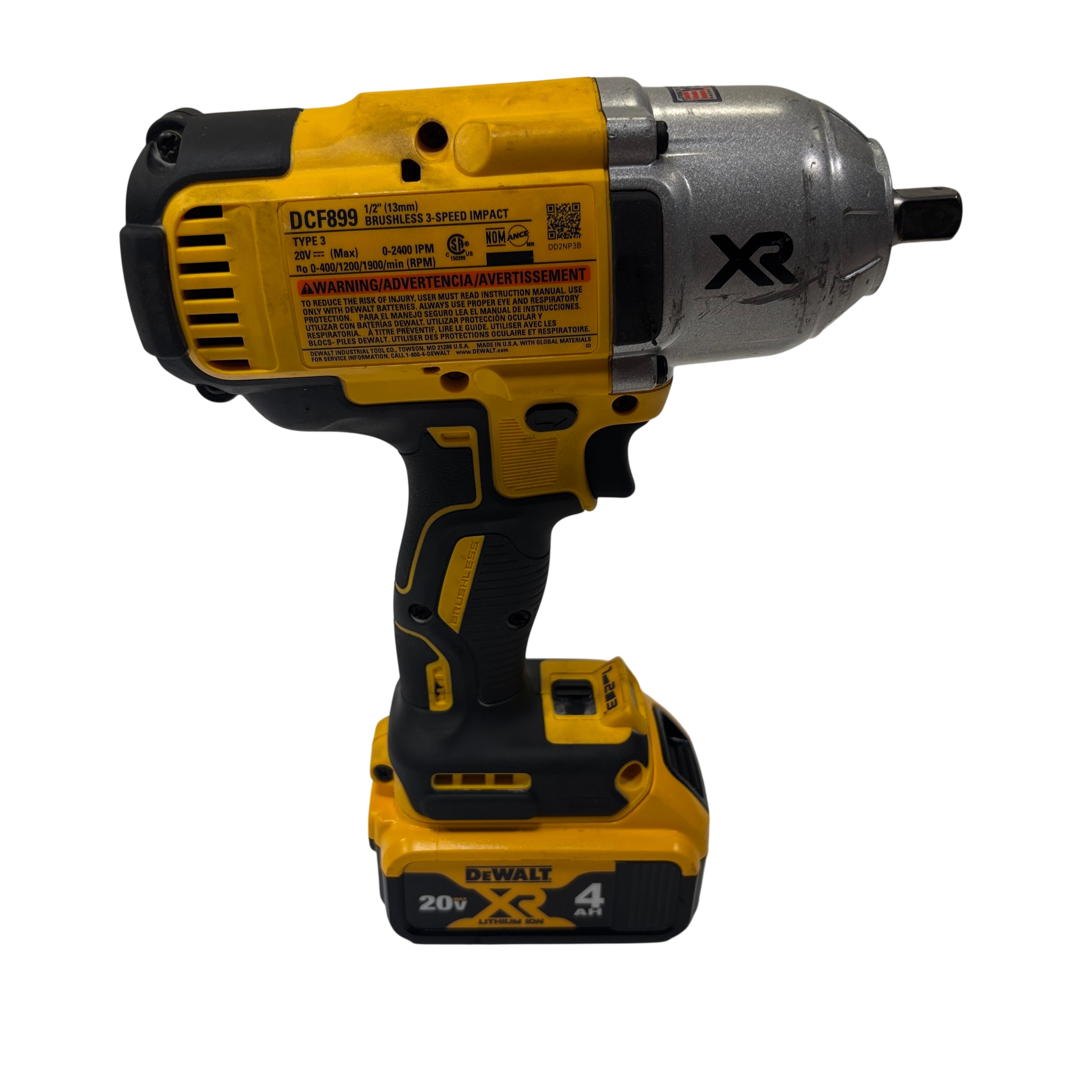 DEWALT 20V MAX XR 1/2" Impact Wrench Kit (DCF899HP2)