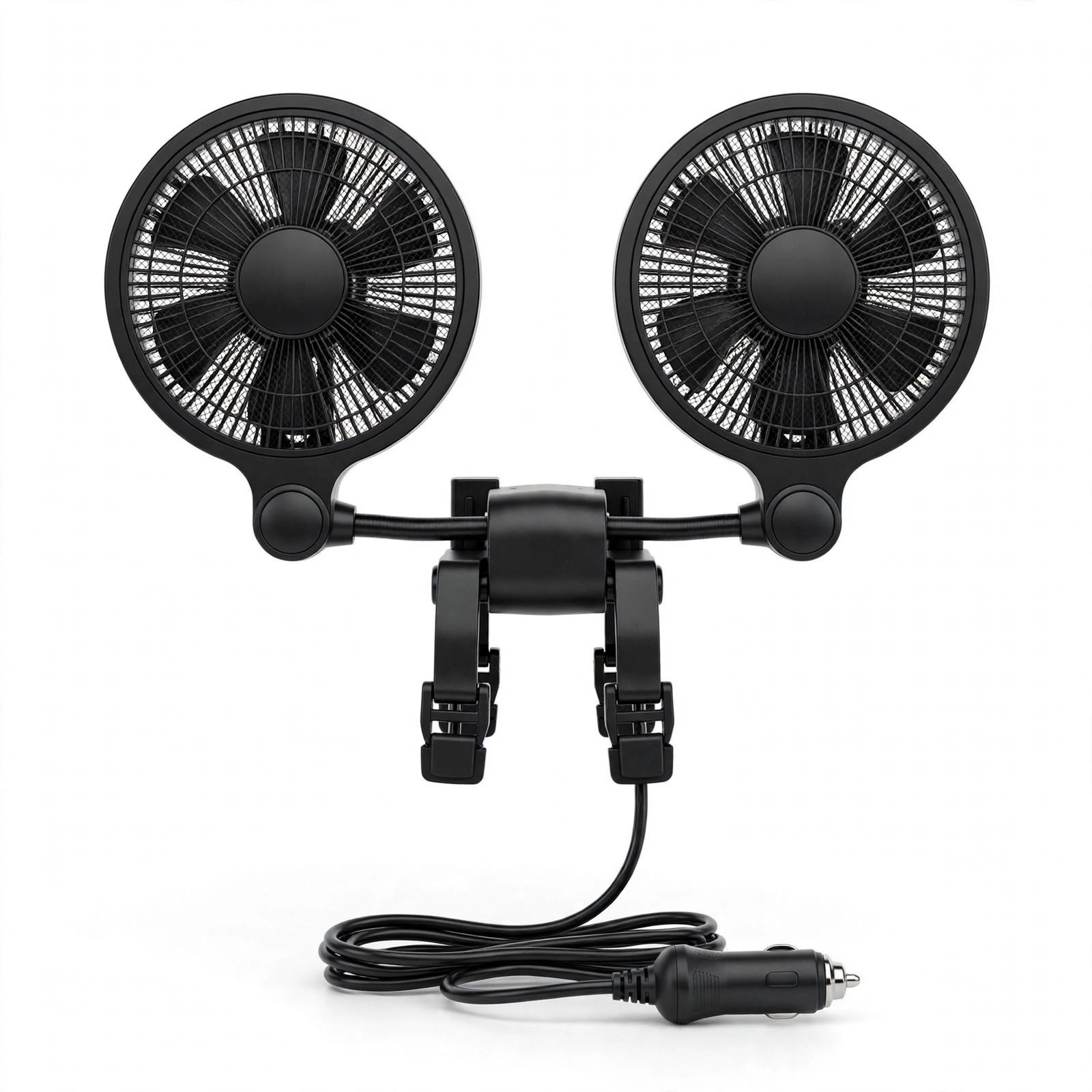 XOOL Dual-Head Car Fan — Rear Seat, 12V