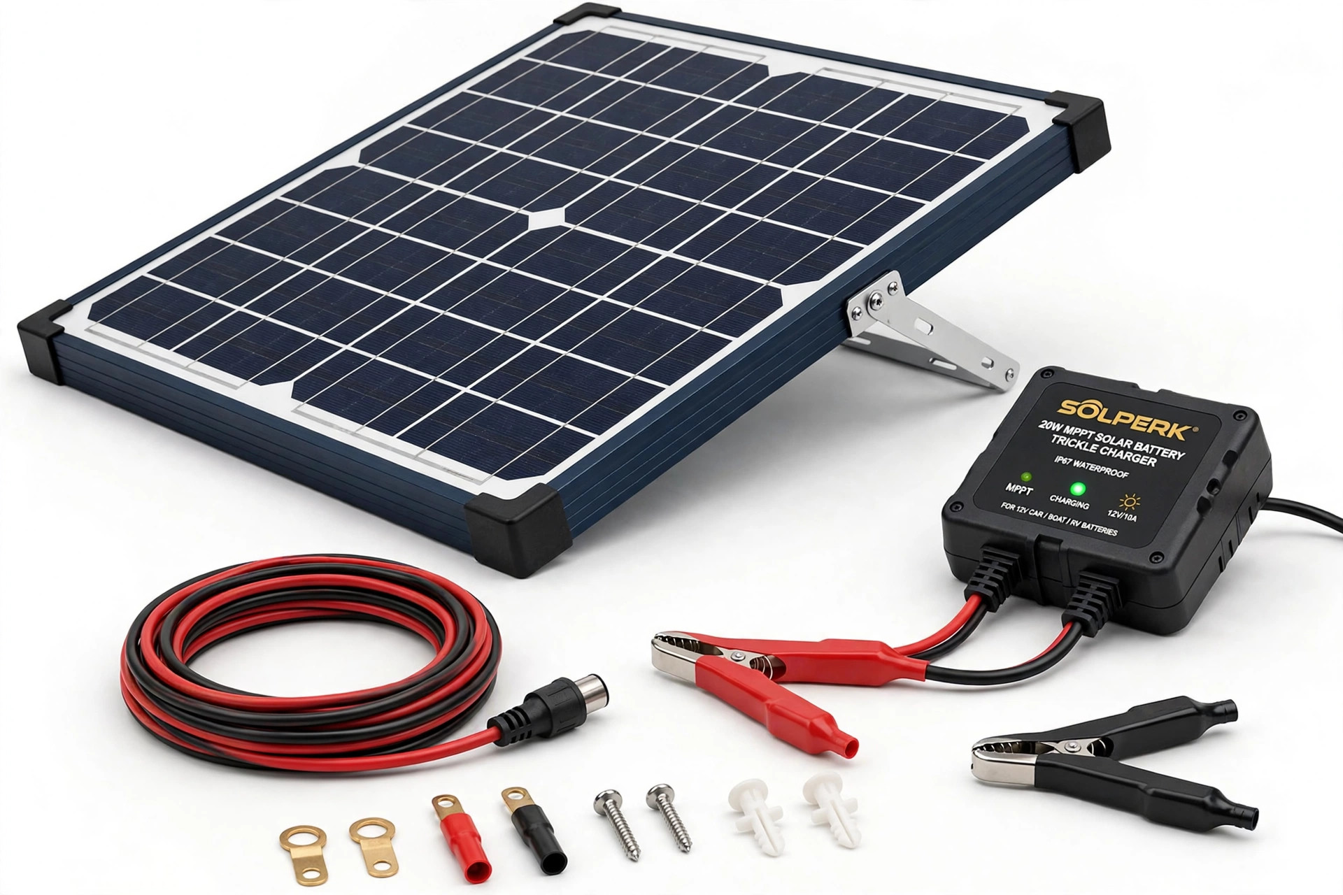 SOLPERK 20W Solar Battery Trickle Charger Kit