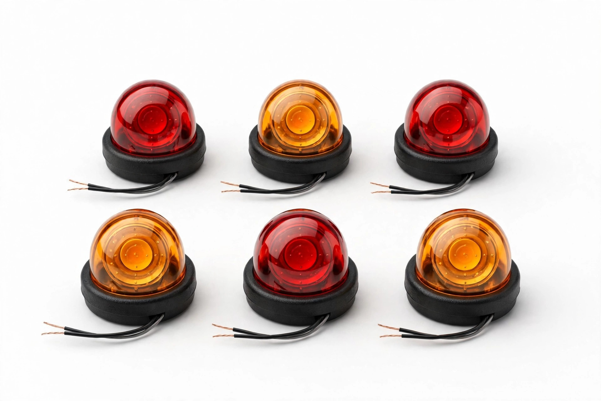 Partsam Trailer Marker LED Lights — 14-Pack (7 Red + 7 Amber)