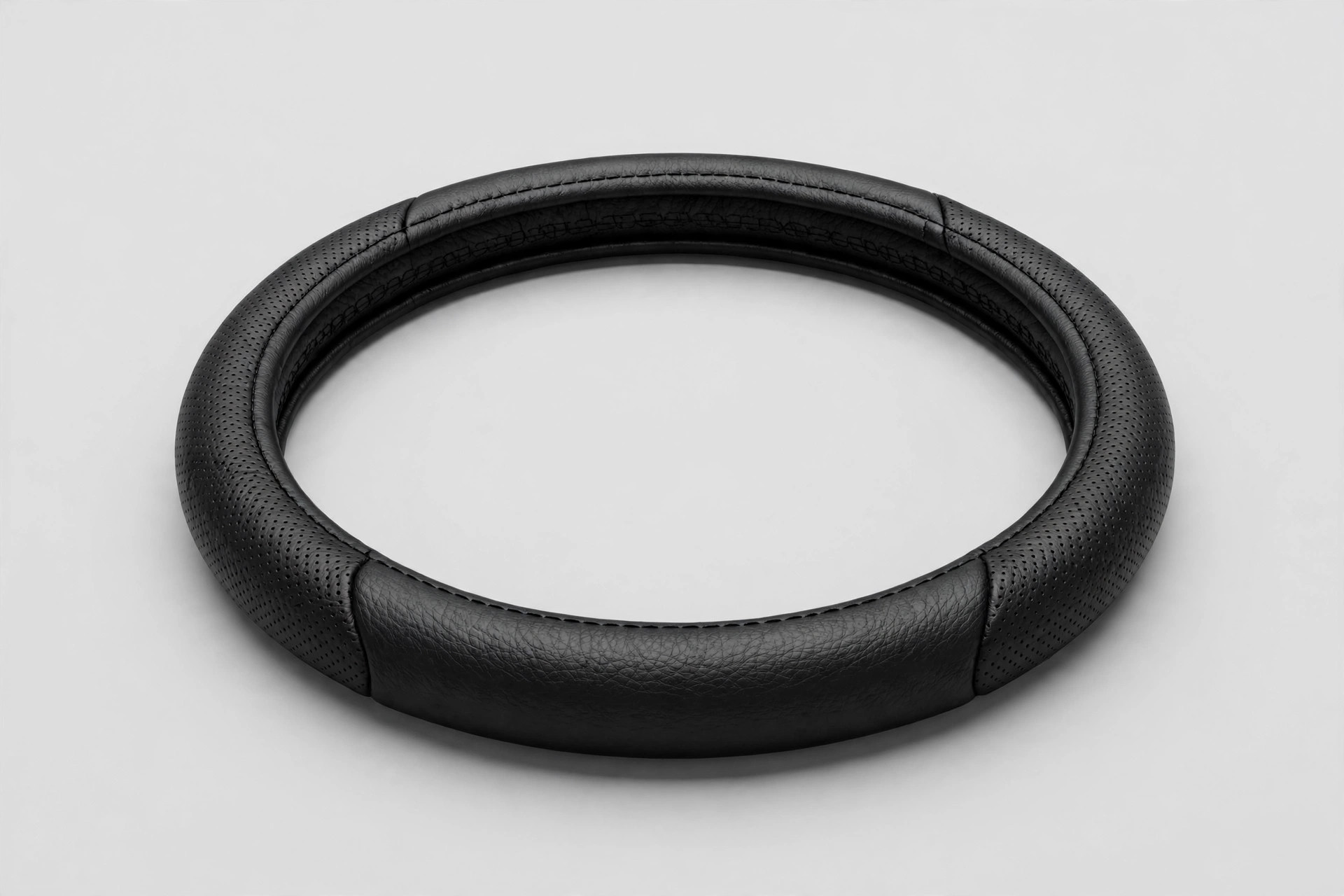 FH Group Universal Fit Leather Steering Wheel Cover — 15 Inch