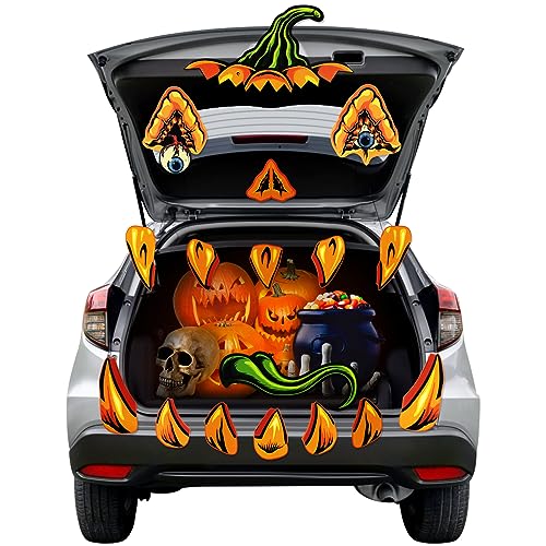 Rtudan Pumpkin Scary Fangs Monster Face Trunk Decorations Kit