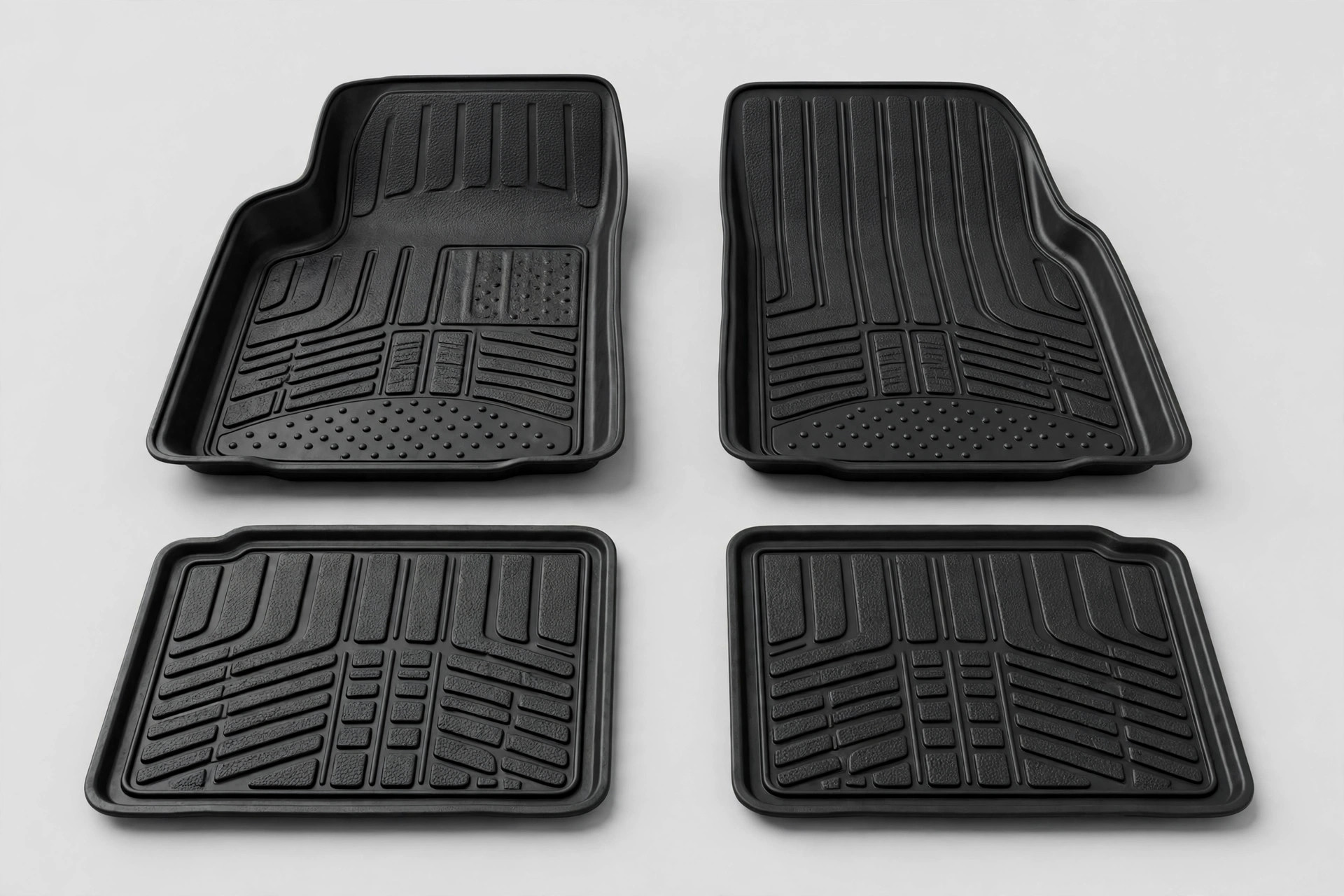 FH Group Heavy-Duty Rubber Floor Mats — Full Set