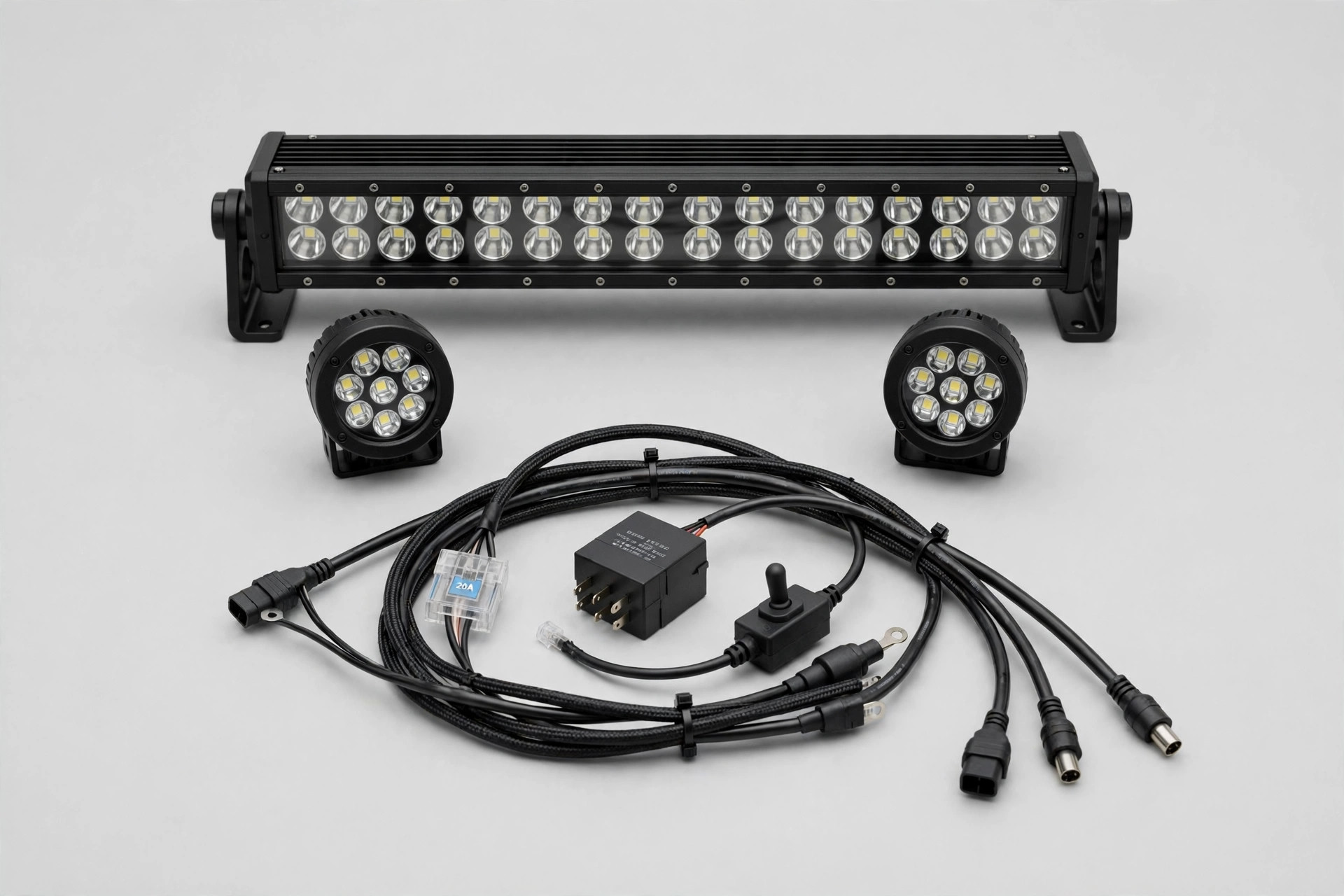 NAOEVO 12 Inch LED Light Bar and 2 Pod Kit